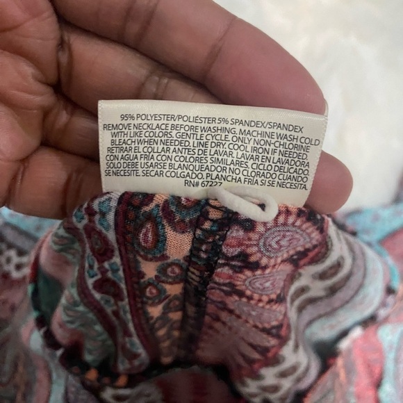 Bobbie Brooks plus size 3X tunic tshirt top multicolor stripes v-neck - Picture 7 of 7